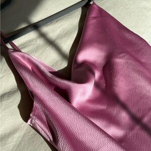 Pink Silky Textured Dress